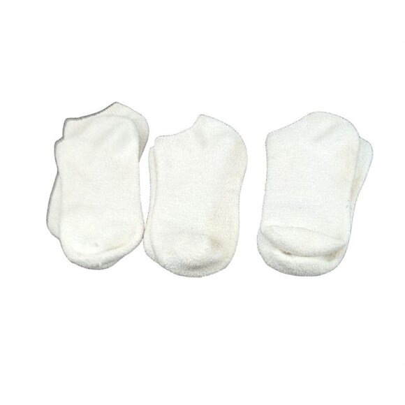 One Size White Soft Socks/Footies 3 pairs 2i - Picture 1 of 3